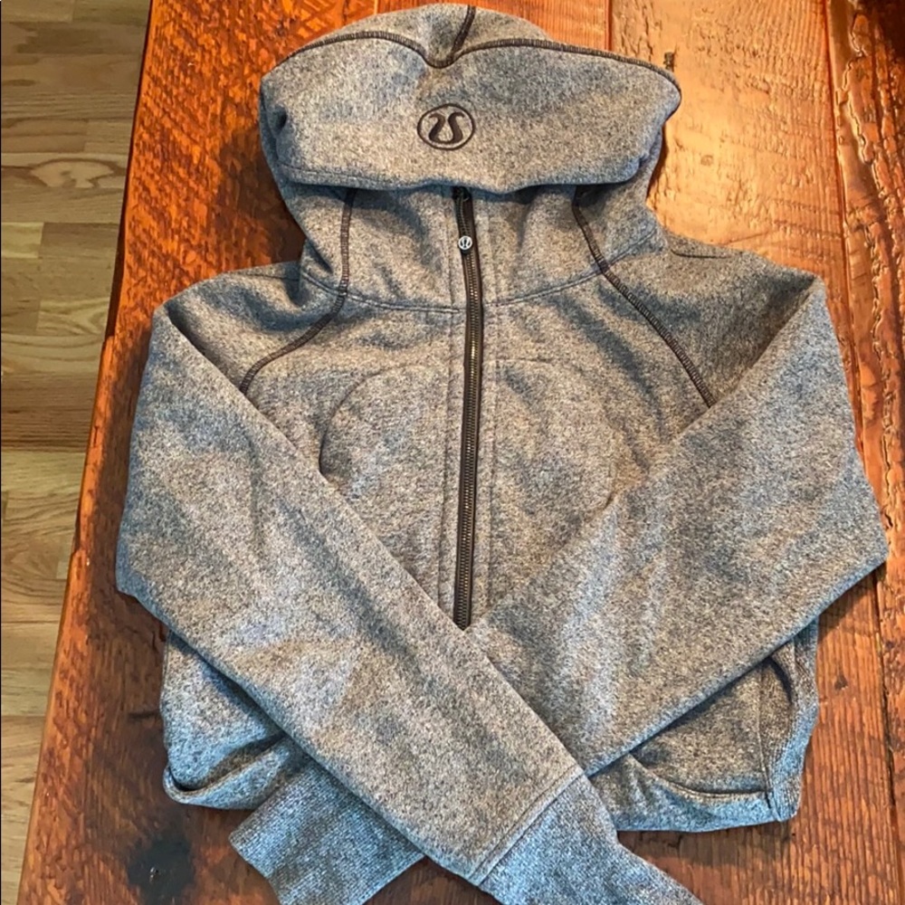 Lululemon Heather grey scuba hoodie